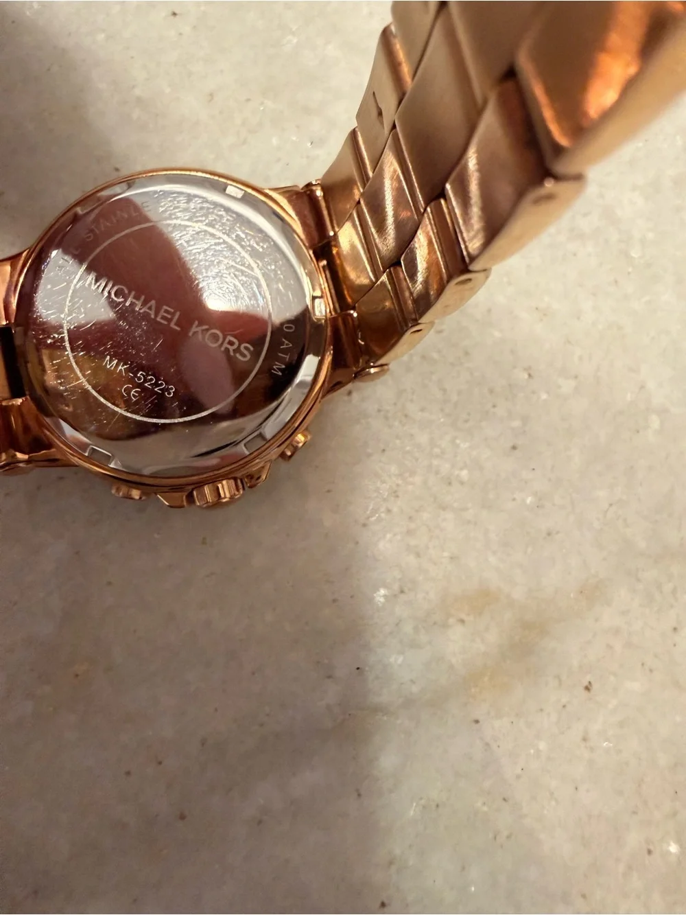 Michael Kors Runway woman’s rose gold stainless steel watch